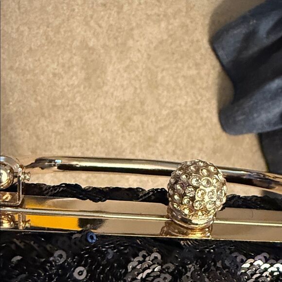 Glamorous Evening Gold hardware with black Sequin purse NWOT - Picture 10 of 10